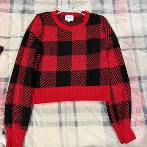 Red and Black Checkered Sweater